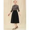 INSPIRE CHIC Women's Casual Elastic Waist Peasant A-Line Midi Skirts with Pockets - 4 of 4