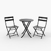 Coucheta 3-Piece Folding Bistro Set, Outdoor Patio Set with 2 Chairs and Table, Foldable Steel Frame Furniture for Balcony, Garden, Deck - 3 of 4