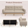 JUJABU Convertible Loveseat Memory Foam Futon Sofa Bed, 79'' Tan - 2 of 4