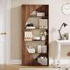 Hommoo 5-Tier Freestanding Farmhouse Bookshelf Walnut - 3 of 4