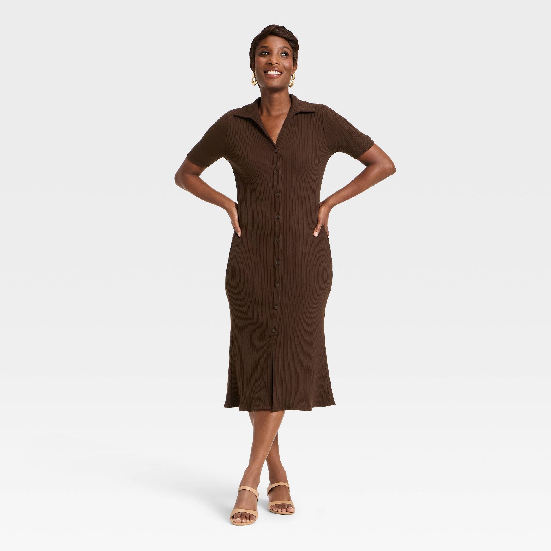 Women's Button-Down Midi Dress - A New Day™