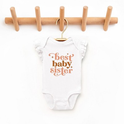 The Juniper Shop Best Baby Sister Baby Flutter Sleeve Bodysuit