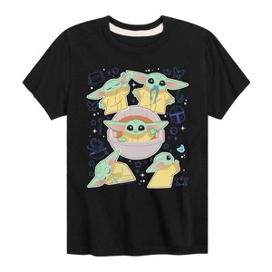 Boys' - The Mandalorian - Grogu Stickers Short Sleeve Graphic T-Shirt - 1 of 4