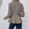 Women's Lapel Collar Jacquard Peplum Blazer, Double - Breasted Slim Fit Office Jacket - 4 of 4