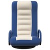 VidaXL Swivel Floor Chair Blue and Cream Fabric - 3 of 4