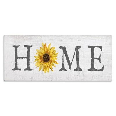 Stupell Industries Rustic Home Text Yellow Sunflower Accent
