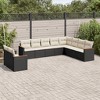 vidaXL 10 Piece Patio Sofa Set with Cushions - Black and Cream Without Table - 2 of 4