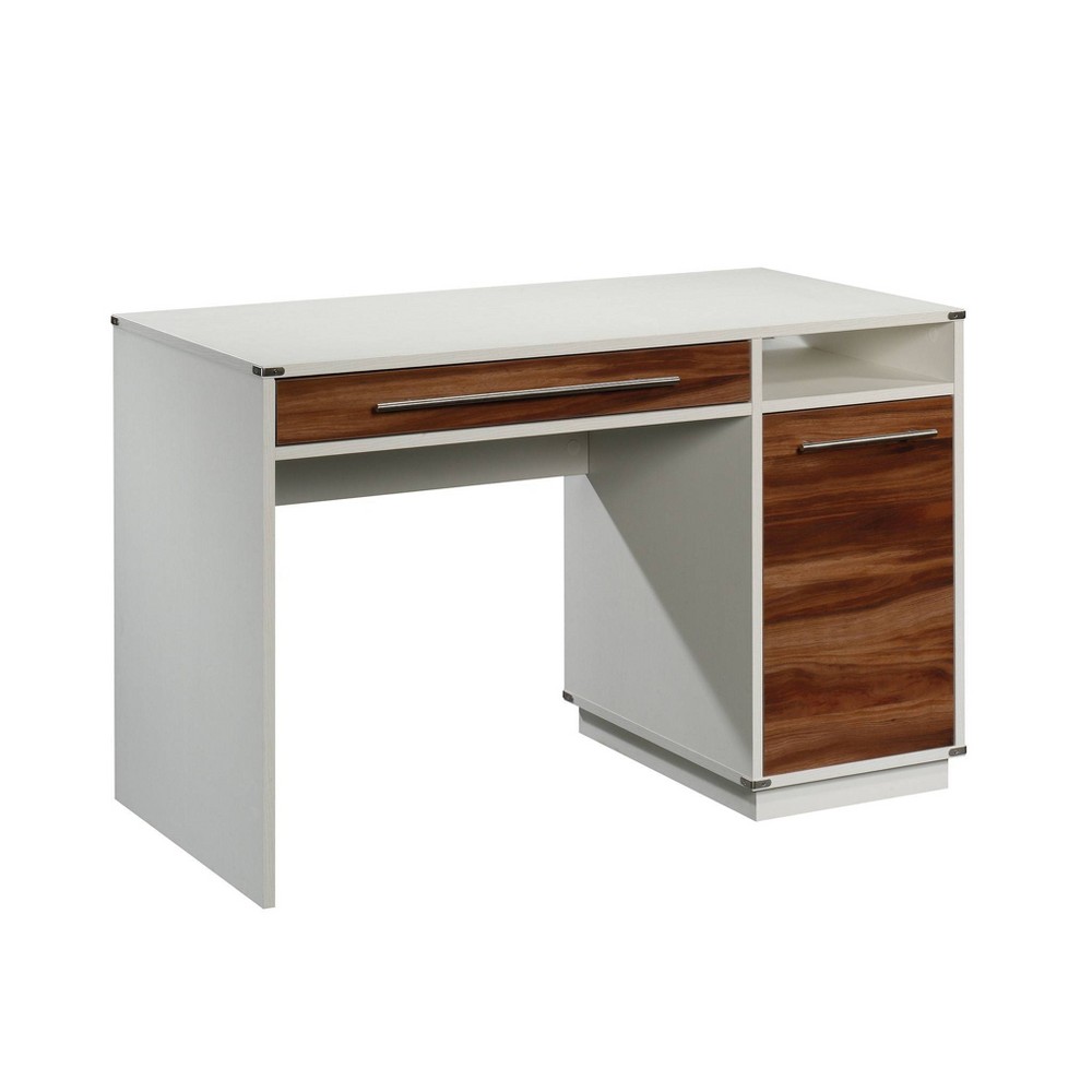 Photos - Office Desk Sauder Vista Key Single Pedestal Desk Pearl Oak - : Coastal Style, Slide-Ou 