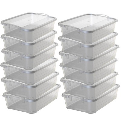 Life Story Clear Stackable Closet & Storage Box 34 Quart Containers, (12 Pack)