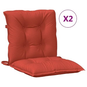 vidaXL Lowback Chair Cushions - 2 Pcs Melange Red, Polyester Patio Seat Pads for Indoor/Outdoor Garden Furniture - 39.4"x19.7"x2.8" - 1 of 4