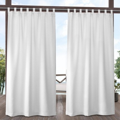 Photo 1 of Set of 2 Indoor/Outdoor Solid Cabana Tab Top Window Curtain Panel - Exclusive Home