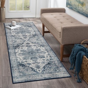 Area Rug, Machine Washable Rug, Stain Resistant Non-Slip Kitchen Rug, Traditional Distressed Accent Rug, Vintage Carpet for Bedroom, Dining Room - 1 of 4