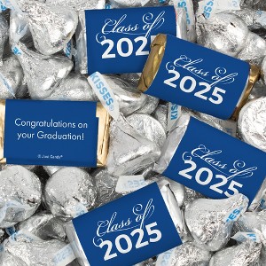 Graduation Candy Party Favors Hershey's Miniatures and Silver Kisses by Just Candy - 1 of 4