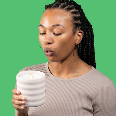 Cream Bubble Flameless Candle Diffuser with Essential Oil