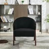 Mid Century Modern Chair Teddy Velvet Living Room Chairs with Wood Frame,Comfy Upholstered Reading Side Chair,Easy Assembly for Bedroom - 3 of 4