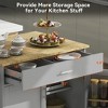 Kitchen Island, with Storage Rack, Drawers, Spice Rack & Towel Rack, for Dining, Kitchen & Barbecue - 3 of 4