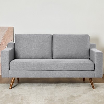 Dyonery 65.4" loveseat Sofa Couch Comfy Love Seat Couches with Spring Cushion Solid Wood