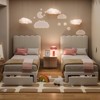 Twin Bed Frame with Storage Drawer and Headboard, Upholstered Platform Bed with Wooden Slats Support, Noise-Free, Easy Assembly - 4 of 4