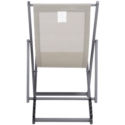 Grey Adjustable Foldaway Outdoor Sling Chairs, Set of 2