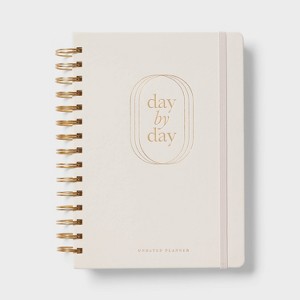Twin Wire 6"x8" Undated Planner Pink Leatherette - up&up™ - 1 of 4