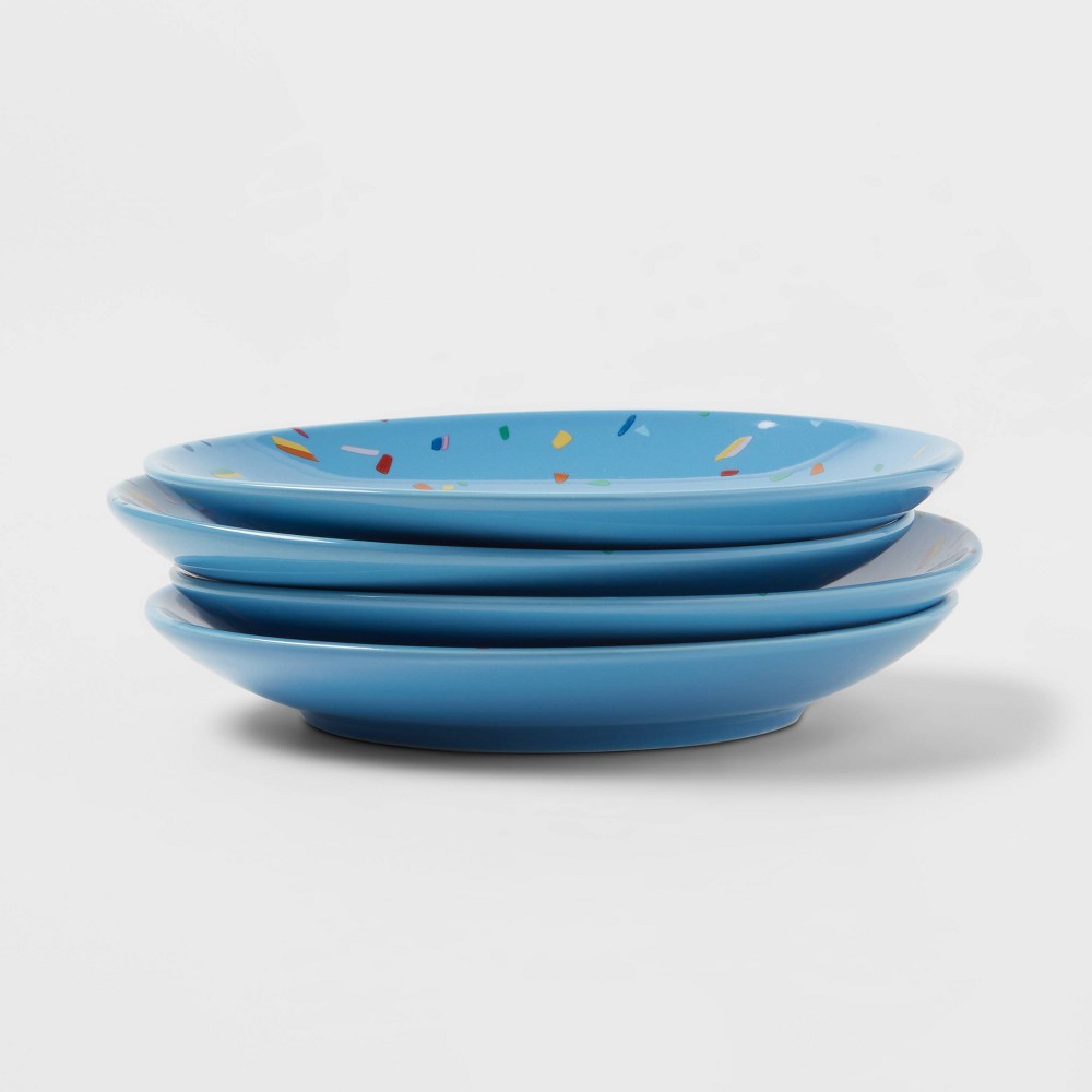 6" 4pk Stoneware Appetizer Plates Blue - Opalhouse