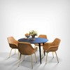 LeisureMod Markley Leather Dining Arm Chair With Gold Metal Legs Set of 2 - 4 of 4