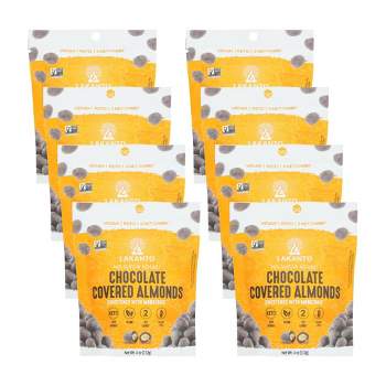Lakanto No Sugar Added Chocolate Covered Almonds Sweetened With Monk Fruit - Case of 8/4 oz