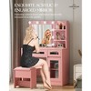HYLEORY Vanity Set with Mirror, Power Outlet and 10 Lights, Makeup Table with 3 Drawers,3 Color Modes Available for Bedroom - 4 of 4