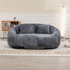 LOVMOR Modern Bean Bag Sofa with 2 Pillows, Oversized Chenille Bean Bag Lazy Sofa, High Back Floor Sofa Lounge Chair, for Gaming Reading Relaxing - 2 of 4