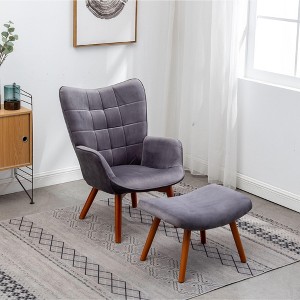 NicBex 1pc Accent Chair Silky Velvet Tufted Lounge Chair with Ottoman Reading Chair Comfy Chair for Living Room Bedroom Studio - 1 of 4