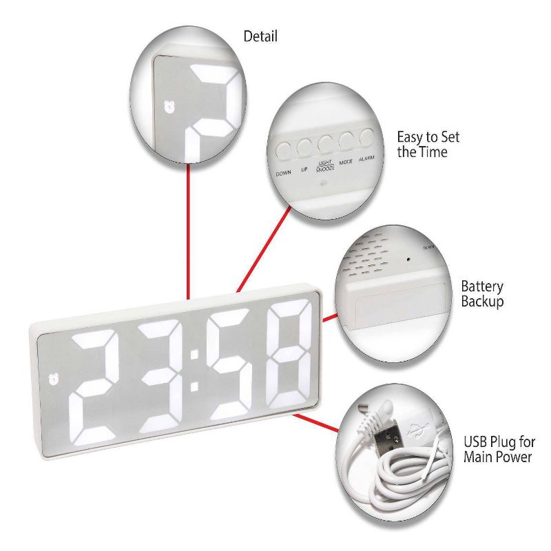 6.25" Digital Tabletop Clock - Infinity Instruments, 3 of 6