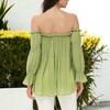 Anna-Kaci Women's Semi Sheer Boho Off The Shoulder Layering Top for Casual Looks - 3 of 4