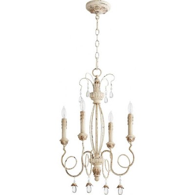 Quorum Lighting Collins 4-Light Chandelier, Persian White, 4 Lights, 17 Width, 25.5 Height