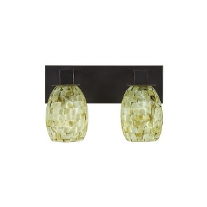 Toltec Lighting Apollo 2 - Light Vanity in  Dark Granite with 5" Ivory Glaze Seashell Shade - 1 of 1