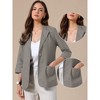 INSPIRE CHIC Women's Lapel Collar Summer 3/4 Sleeve Lightweight Business Back Slit Suit Blazer - 2 of 4