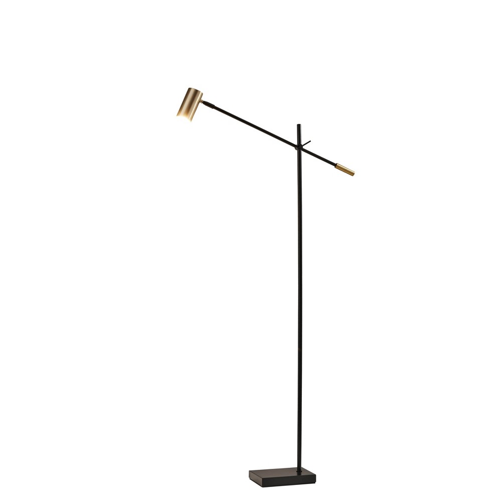 Photos - Floodlight / Street Light Adesso 58" x 63" Collette Floor Lamp  Black  (Includes LED Light Bulb)