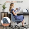 GlasFlength Modern Fabric Seating Sets with Wheels, Armless and Adjustable Swivel Office Desk Chairs, for a Variety of Occasions, Blue, 21"*21"*18" - 3 of 4