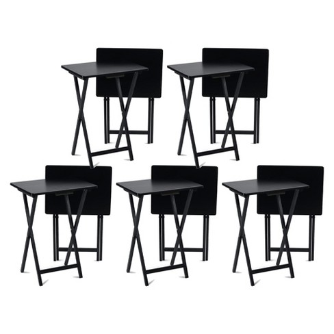 Best Deal for 5pc Folding Tables TV Trays, TV Trays for Eating Set