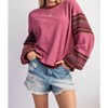 Women's Ethnic Trim Sweater - Easel - 3 of 3