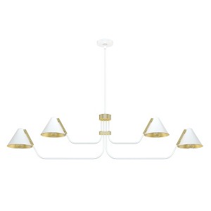 Hunter 38.5" Grove Isle Ceiling Light Matte White Finish - Modern Minimalist Chandelier with 4 Bulb Capacity - 1 of 1
