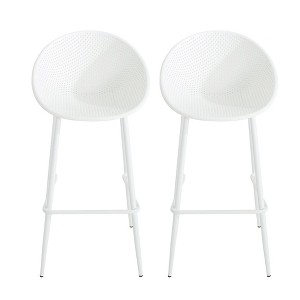 DSVIMOY Counter and Bar Stool Gable Barstool Set with Stylish Design for Kitchen Island, White, 34"*23.5"*19" - 1 of 4
