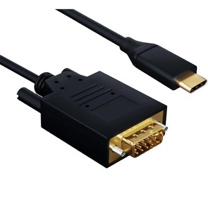 SANOXY Cables and Adapters; 6ft USB 3.1 Type C Male to VGA (1920x1200@60Hz) Male Cable, Black - 1 of 4