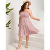 Plus Size Summer Dresses Women  Smocked Flowy Ruffle A Line Maxi Dress - 4 of 4
