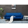 Vynxaria Velvet Sofa Bed - Stylish & Compact with Golden Metal Legs for Small Spaces - 2 of 4
