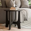 Spassway Round Coffee Table Sets Farmhouse Sofa Side Nesting Tables End Table Set with Wood Natural Finish for Living Room Bedroom Home Office - 4 of 4