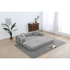 Dolonm 77.9 in. Corduroy Convertible Sleeper Sofa Bed -Foldable 3-Seat Couch with Fixed Frame & Cylindrical Pillow for Living Room, Bedroom - 2 of 4