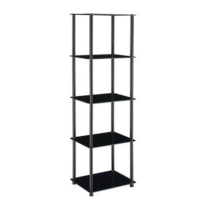 61.25" Designs2Go Classic Glass 5 Tier Tower Black Glass - Breighton Home