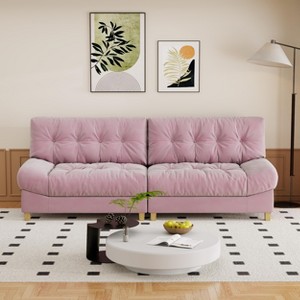 NicBex Couches for Living Room 90.5" Cloud Compression Sofa Loveseat Velvet Modern Upholstered 2 Seat Sofa for Apartment, Bedroom - 1 of 4