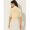 INSPIRE CHIC Women's Cropped Open Front Ruched Short Sleeve Bolero Shrugs - 3 of 4