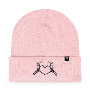 Dalix Heart of Bones Embroidered Beanie Skeleton Warm Winter Knit Hat for Women - 1 of 4